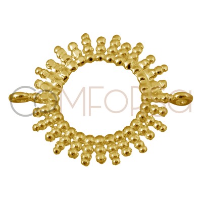Sterling silver 925 gold-plated sun connector 15 mm