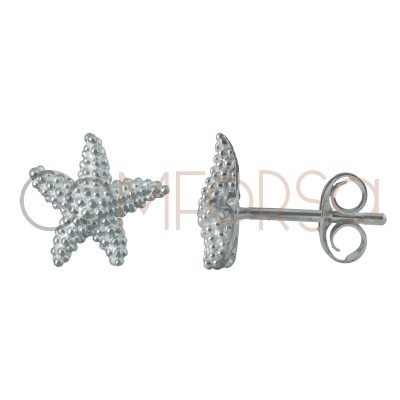 Pendiente estrella de mar 10mm plata 925 chapada en oro