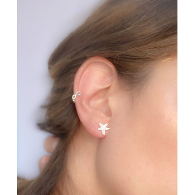 Sterling silver 925 starfish earrings 10 mm