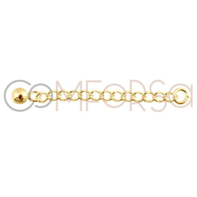 Sterling silver 925 gold-plated necklace extender 40 mm