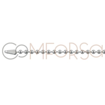 Sterling silver 925 beaded chain 2mm