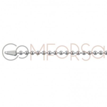 Sterling silver 925 beaded chain 2mm