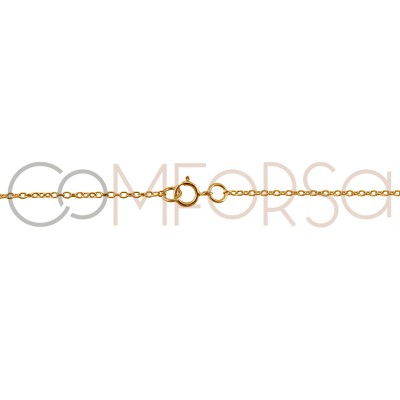 Cadena forzada con anillas centrales 40 cm plata chapada oro