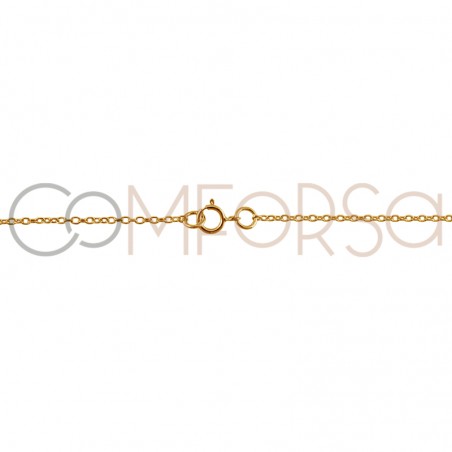Gold plated Sterling silver 925ml forçat chain with central jump rings 40cm