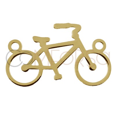 Conector bicicleta retro 16 x 10mm plata baño de oro