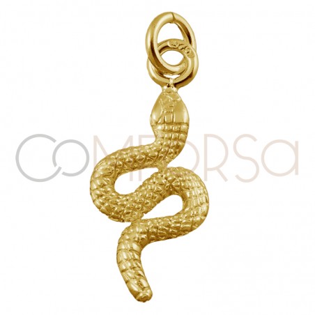 Dije serpiente 16 x 8mm plata baño de oro