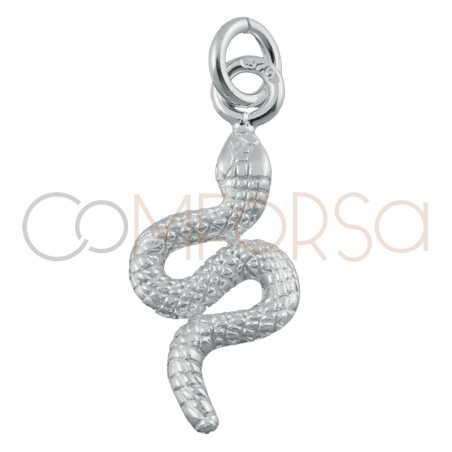 Dije serpiente 16 x 8mm plata baño de oro