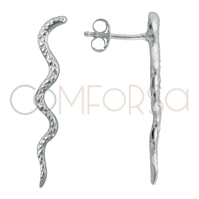 Sterling silver 925 long snake earring 30 x 5 mm
