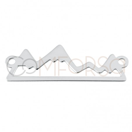 Conector montaña 23 x 5mm plata baño de oro