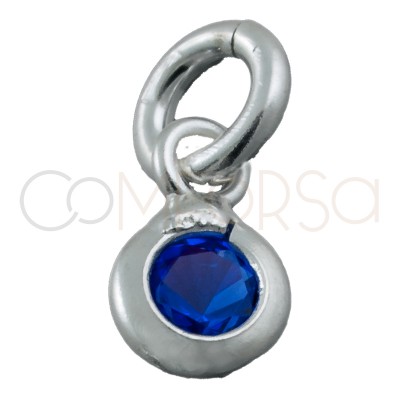 Sterling silver 925 pendant with "Sapphire" zirconia 3mm