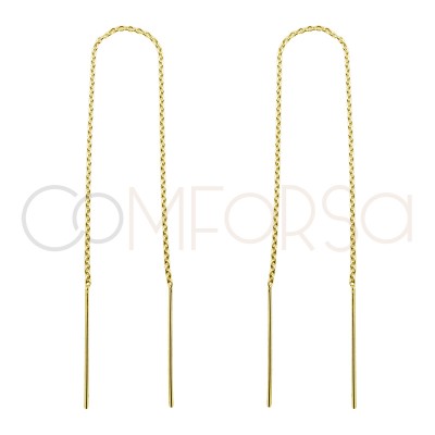 Sterling silver 925 gold plated chain earring 14 mm