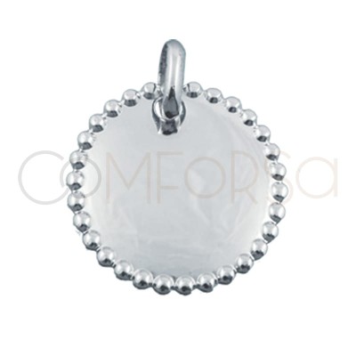 Sterling silver 925 pendant with balls around edge 20 mm