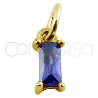 Sterling silver 925 rectangular pendant "Tanzanite" zirconia 5x2mm