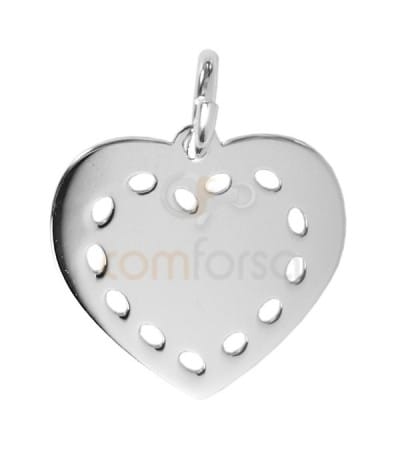 Engraving + Sterling silver 925 heart pendant 13 x 12 mm
