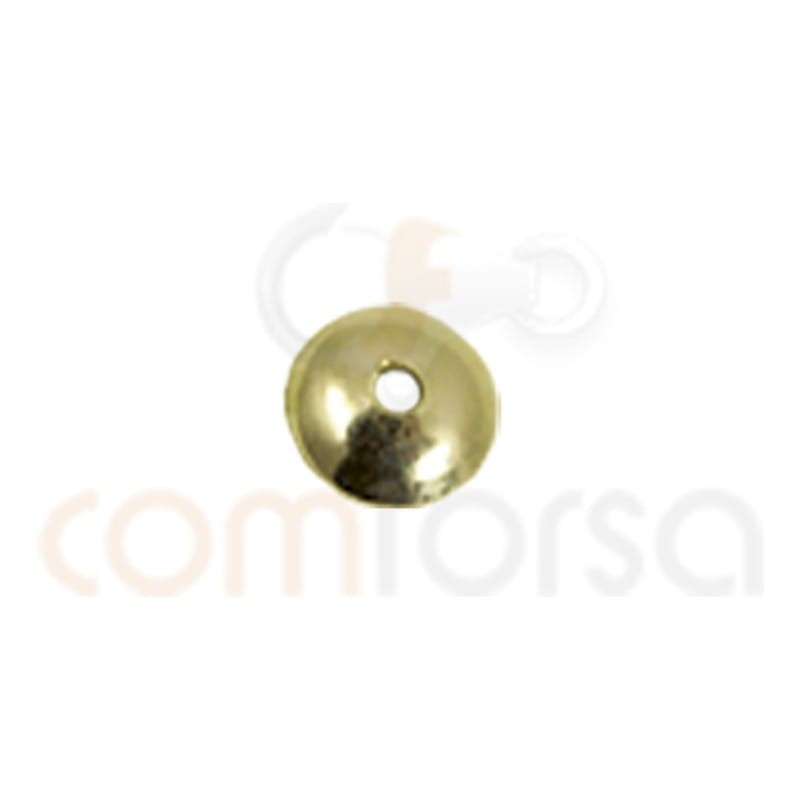 Casquilla lisa 4 mm plata chapada en oro