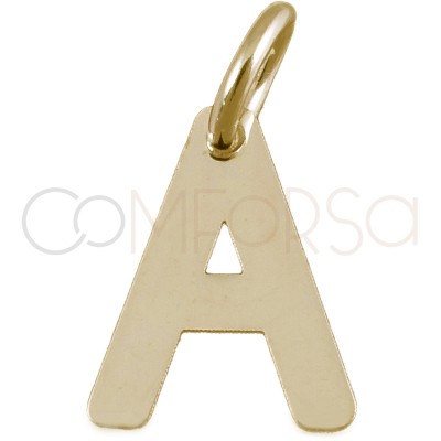 Sterling silver 925 gold-plated letter A pendant 6.5x8mm