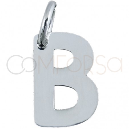 Colgante letra B 5.2 x 8mm plata 925 chapada en oro