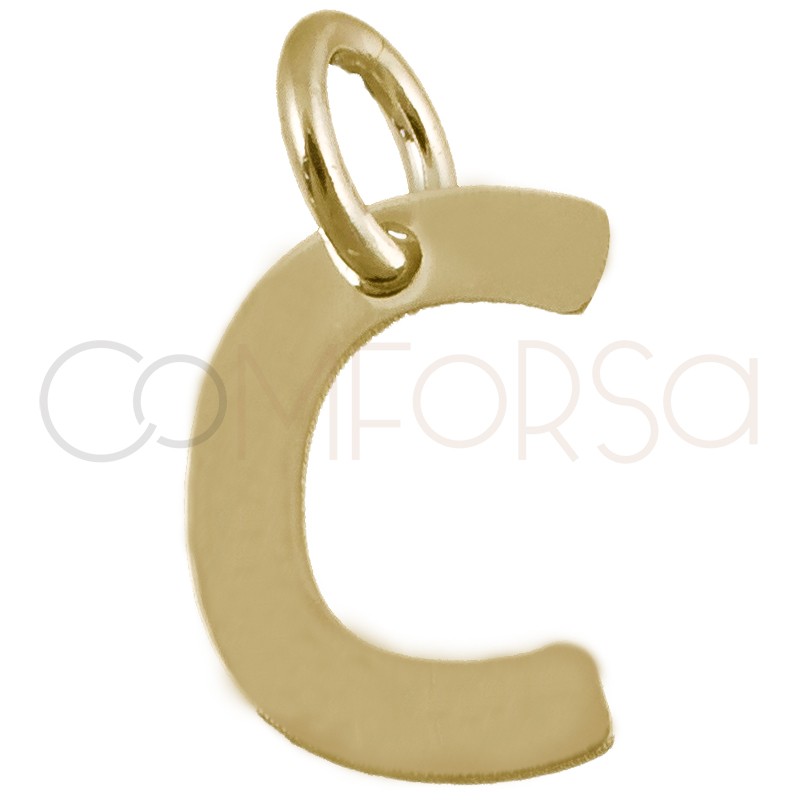 Colgante letra C 5.6 x 8mm plata 925 chapada en oro