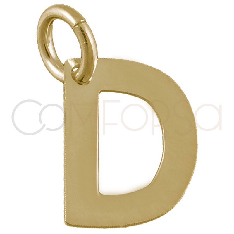 Sterling silver 925 gold-plated letter D pendant 6 x8mm