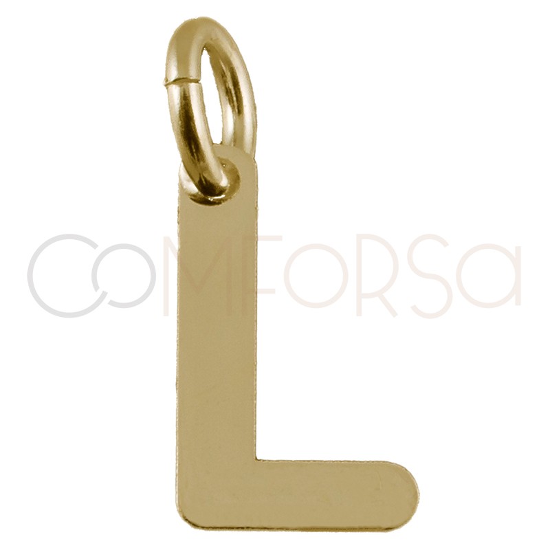 Colgante letra L 4.8 x 8mm plata 925 chapada en oro