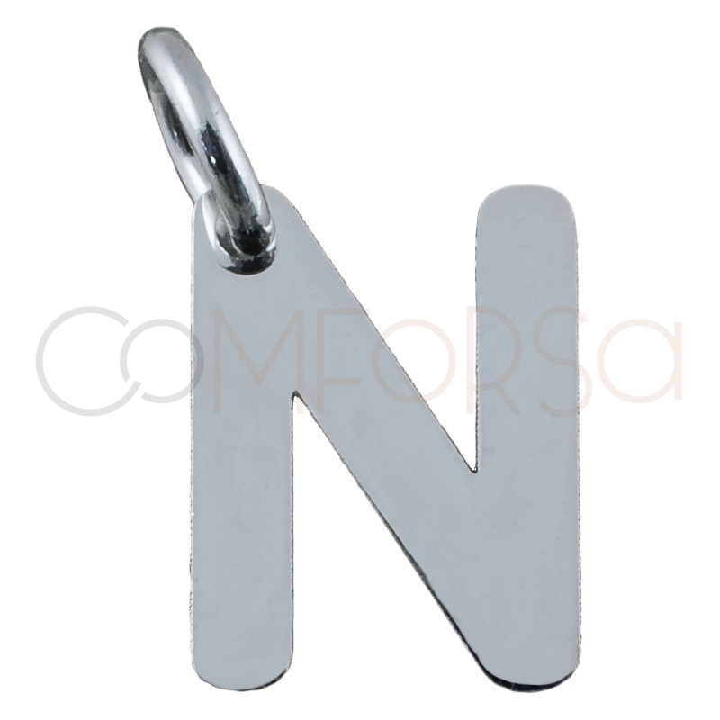 Dije letra N plata 925 con baño de oro