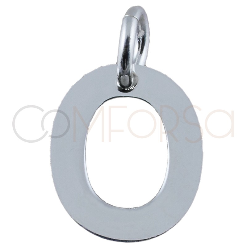 Dije letra O plata baño de oro