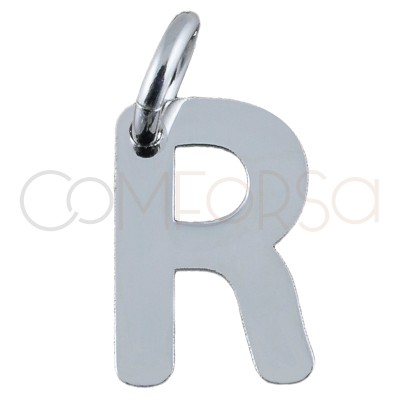 Sterling silver 925 letter R pendant 5.3x8mm