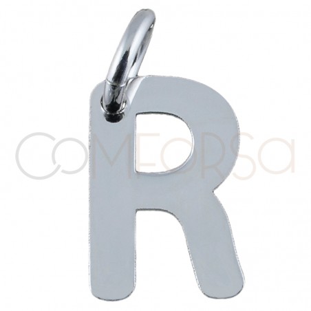 Sterling silver 925 gold-plated letter R pendant 5.3x8mm