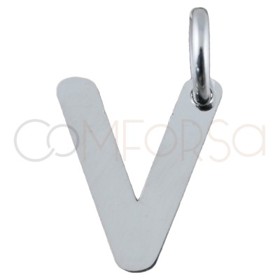 Sterling silver 925 gold-plated letter V pendant 6.5 x8mm