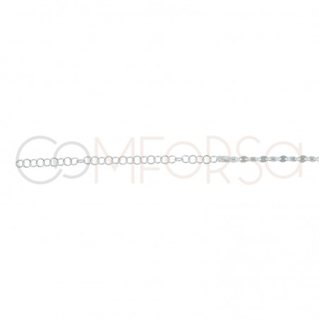 Sterling silver 925 chain flat links 36cm