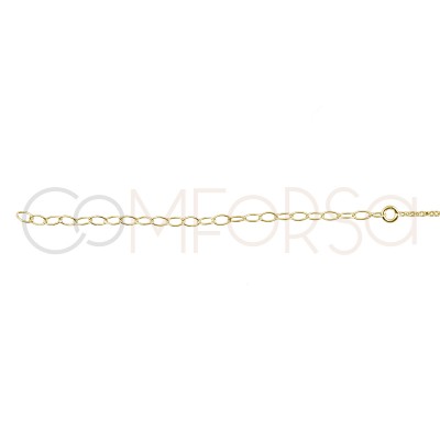 Sterling silver 925 chain with 7 zirconias 38cm