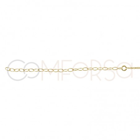 Sterling silver 925 gold-plated chain with 7 zirconias 38cm