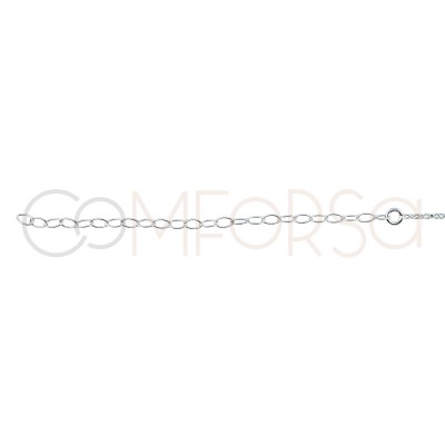 Sterling silver 925 chain with 3 zirconias 38cm