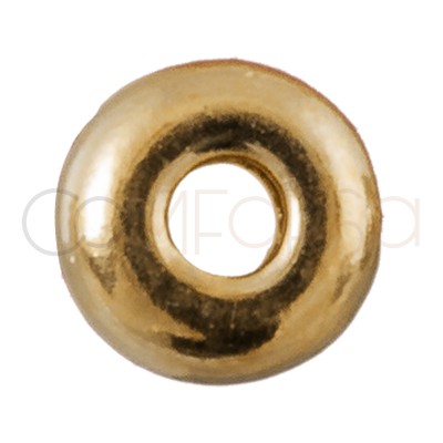 Donut 4 mm (1.5 int ) plata 925 chapada en oro