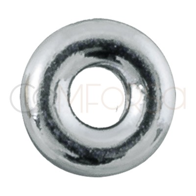 Rhodium-plated sterling silver 925 donut 4mm