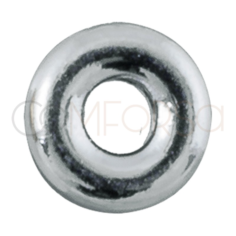 Donut 4 mm (1.5) Rhodium plated silver