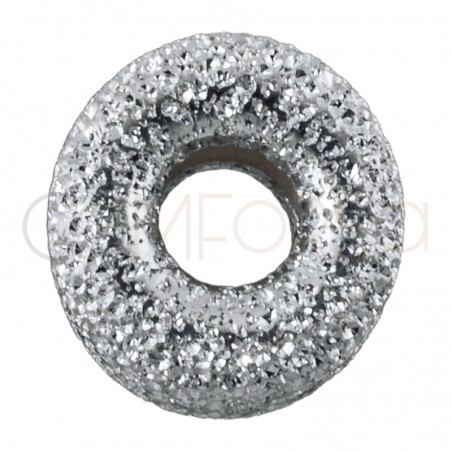 Donut diamantado 6 mm en plata 925ml