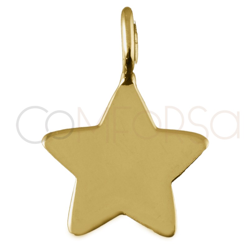 Colgante mini estrella 8 x 6 mm plata 925 chapada en oro