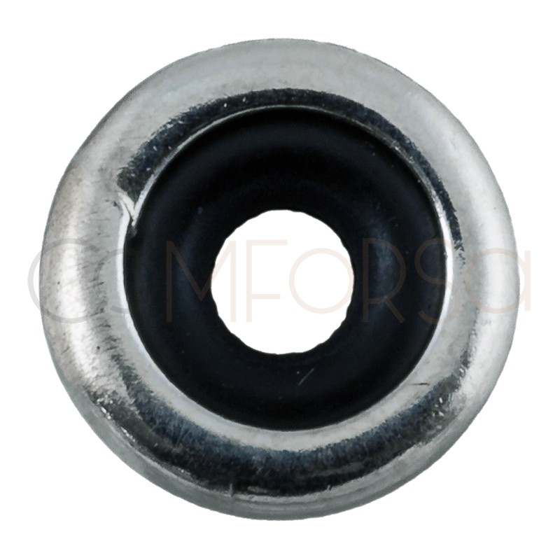 Donut liso 8 x 2.5 mm (int) en plata 925