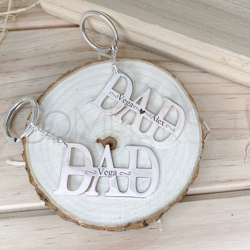 Sterling silver 925 "Dad" keychain