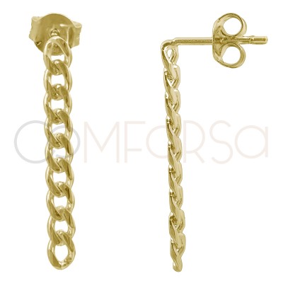 Sterling silver 925 gold-plated chain earring 30mm