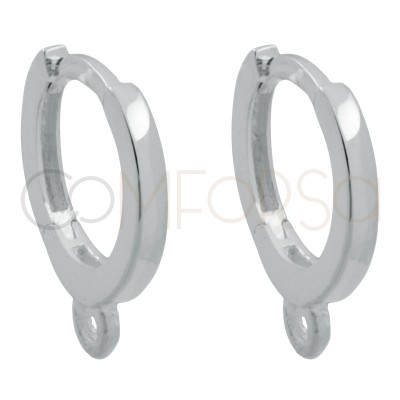 Sterling silver 925 Hoop earrings 12 mm with open jump ring