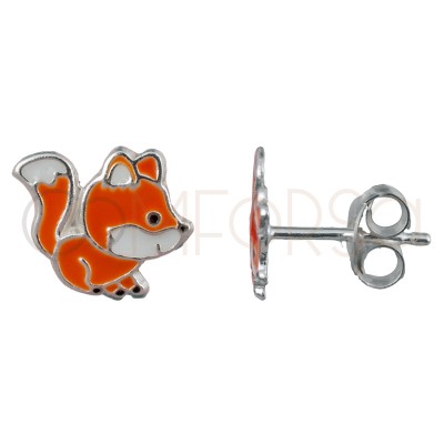 Sterling silver 925 mini fox earrings 8x7mm