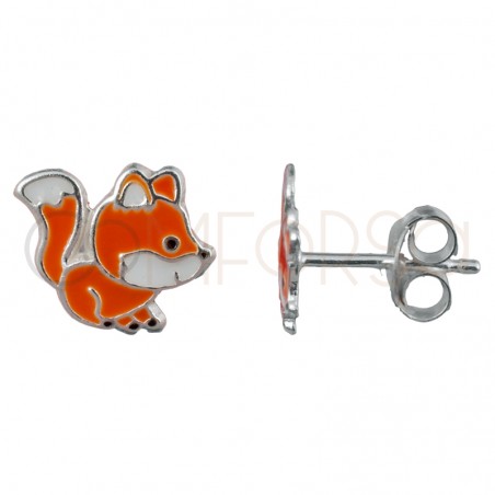 Sterling silver 925 mini fox earrings 8x7mm