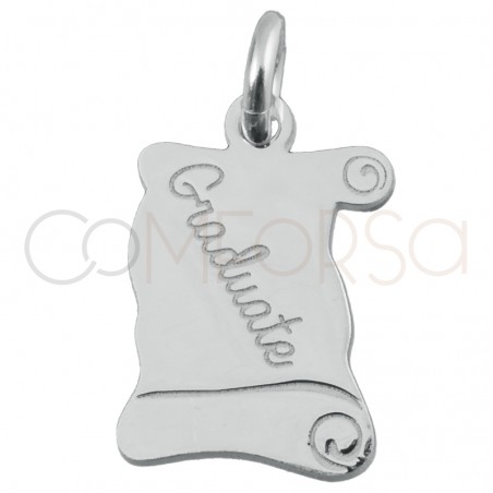 Colgante diploma "graduate" 8 x 12 mm plata 925