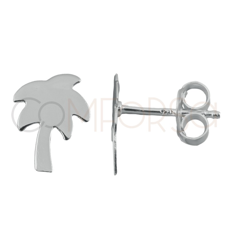 Sterling silver 925 mini palm tree earrings 6x9mm