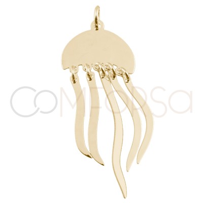 Dije medusa 15 x 10mm plata chapada en oro