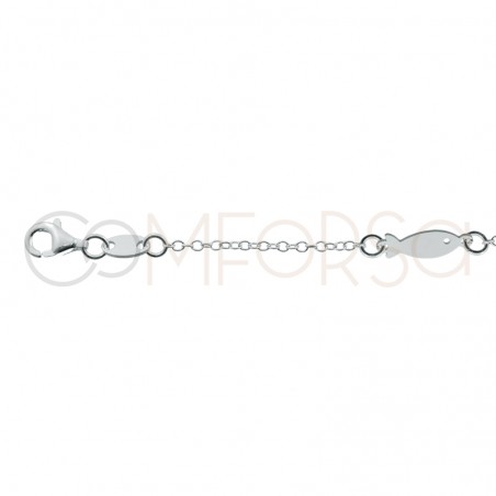 Tobillera animales marinos 21cm plata 925