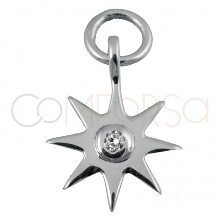 Colgante estrella circonita Cristal 10 mm plata 925