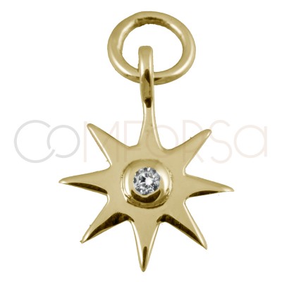 Colgante estrella circonita Cristal 10 mm plata 925